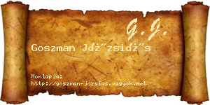Goszman Józsiás névjegykártya